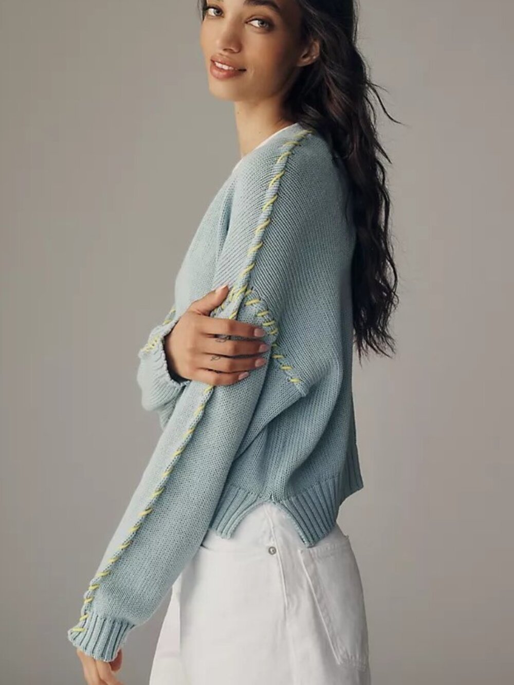 Kerri Rosenthal Sienna Cardigan Sea Salt Blue Knit NWT Size S